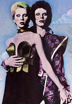 rocknrollhighskool:  Angie and David Bowie in an amazing 1970s poster - I love this! 