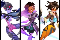Here the three Overwatch gals that are part of my Ladies project! Gonna be drawing 130 Female characters from animated TV shows, movies and games! Also, Mercy will be included too 
