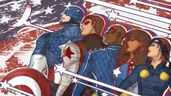 b-tandoodlez:   The Star-Spangled Children  &ldquo;It’s going down… I’m yelling FREEDOM!!&rdquo;I blame you, alliealison.  I’m a little late. Oopsies… This is for Steve’s birthday! (ﾉ◕ヮ◕)ﾉ*:・ﾟ✧ I’ve always wanted to draw