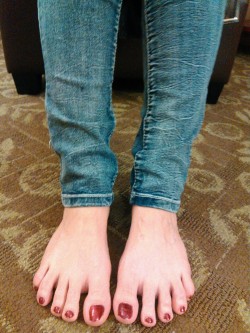 Wife in jeans  Who wants to see more like this. Maybe with some sole and arch shots