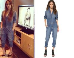 villegas-news:  Hello  Jasmine was recently in New York. When first listening to the EP Jasmine had adenim jumpsuit. It is a view that can make simple but dressed up with heels like the fact Jasmine. This jumpsuit is Current Elliott.  Delivery is internat