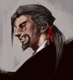 francisxie:  quick practice / butler hanzo (from that scrooge au)