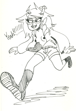 pen doodles vriska is ready to kick your face  in the face