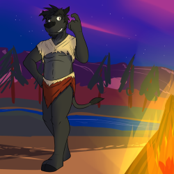 Tauren warrior at the bonfire