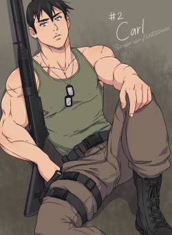 ignitioncrisis:  Hey guys! Here’s the second ignition Crisis pin up for the month of July! It features IC’s main character Carl Nadez!  Carl Nadez is a 27 year old former mercenary hired to bodyguard an arms dealers family, wife Tanya Schutleberg,