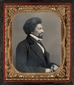 thecivilwarparlor:  Profile Portrait of Frederick Douglass c. 1858Daguerreotype, sixth plate, unknown makerThe Nelson-Atkins Museum of Art, Gift of Hallmark Cards, Inc Frederick Douglass has been called the father of the civil rights movement. He rose