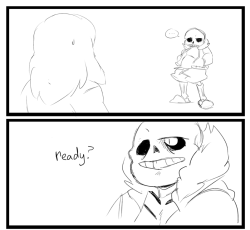 nsfwbutts:  (hint: click for caption)that one anon awhile back asking for what if Sans and Frisk duke and shoot sometimes, and I changed my mind, they spar occasionally and it makes Frisk more unlikely to do so because sans is lazy and (purposely) gets