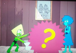 iamlapis: lapis and peridot are literally on a date in that second pic u cant tell me otherwise  i know its unlikely but until this episode airs im assuming that peri&rsquo;s wearing that bowtie just to look fancy on their dateashjgjdhhfkjk