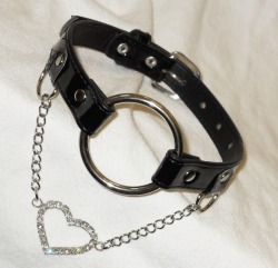 thespikedcat:  Jeweled Heart PVC Princess Slave Collar by NecroLeather