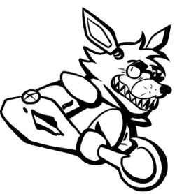Some more stuff of Foxy from Five Nights at Freddy&rsquo;s. The first is of a previous work without the color, which was inspired by old clip art of pirates I saw online. I think it works better without color. The second is a head doodle as I try to figur