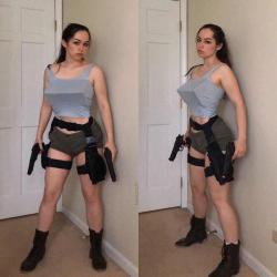 catchymemes:Accurate Original Tomb Raider Cosplay