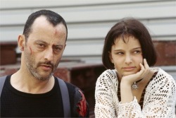 Jean Reno and Natalie Portman on the set of Léon: The Professional (1994)