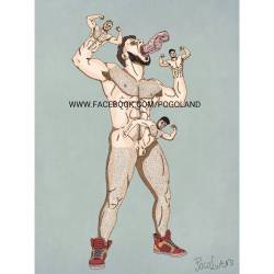 pogofiction:  Strong #ilustracao #illustration #illustragram #arte #art #tattoo #instatattoo #geek #man #sexy #beard #instabeard #nerd #gaynerd #pogoland #gayart #gpo 