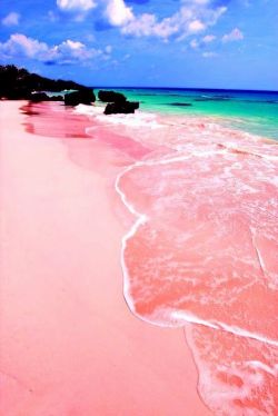 googleearthpics:  Pink Sand Beach, Bahamas