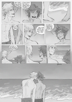 mi5ul:  kissing in the twilight ✨            cause i just wanted to make a comimc about a sunset and a soriku kiss, yea, fight me, i love them so much, they deserve a vacationbtw!!! check out my ko-fi! i post wips there from my stuff!! and you can