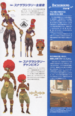 pocketseizure: Breath of the Wild Master Works, Page 133 Background: The GerudoA Unique Culture and Faith Represented by the Gerudo Language The cultural character of the Gerudo is expressed through their religious views. The Gerudo worship the Seven