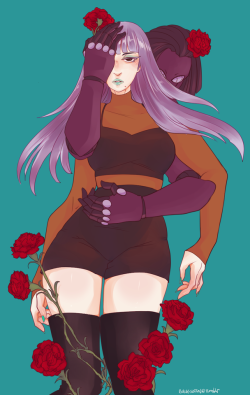 buck-satan:  Malena Orsini // Strangelove // Red Carnations: Love, Pride, Beauty and Admiration, I admit it makes me blush that so many people liked this jojo OC ahaha– ahh i’m ashamed. but thanks!! Trying to work again with more fine, steady lines