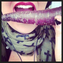 Purple carrot! Yum! #purplecarrot #purple #yum #weirdfoods 