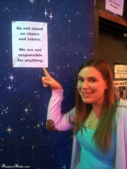 alexinspankingland:  I need to make one of these signs for my house, pointing out that I am not responsible for anything. (This was taken on a night out when Pandora was visiting me and we got sushi with The Camera Man from the Clare Fonda Sites)  Good