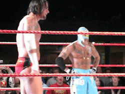 CM Punk adjusting his trunks and bulging (X)