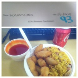 93 on my work test &amp; my boss bought us lunch, I&rsquo;m wid it. 👍 #goodvibes #pma #work