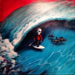 wongworld:  Shawn Griggs kills it too. #art #artlife #surfart #surf #waves #humboldt 