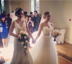 societyfucksusup:xx092813:  LOOK HOW HAPPY THEY ARE TO FINALLY BE MARRIED! Congratulations to the beautiful brides, Rose and Rosie  OH MY GOD 😭😭😭
