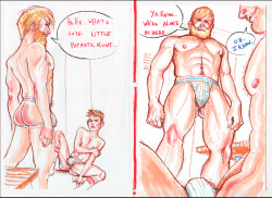 elamantemenguante:  gaymacrophile:  Source: CoiledFist - Series: Size Does Matter   Artist: LookoutBlo