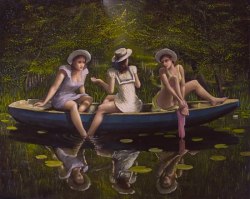 artbeautypaintings:Girls in boat - Terje Adler Mørk