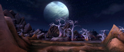 wowcaps: World of Warcraft - Spires of Arak region. Only dead and twisted trees populate the area around Sethekk Hollow. The hollow was caused by a trickle of cursed blood from Sethe which poisoned the ground in the whole area.