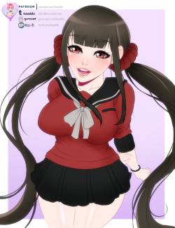   Finished commission of Maki Harukawa from Danganronpa.  All versions up on my Patreon!❤  Support me on Patreon if you like my work ! ❤❤ Also you can donate me some coffees through Ko-Fi❤