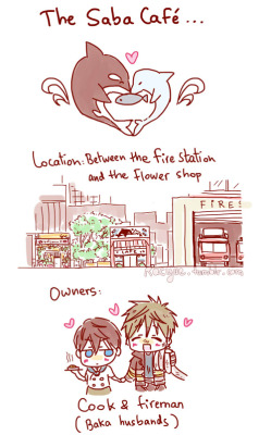 racyue:  I don’t care about Free!ES angsty drama when I have Future Fish Cafe AU with the working husbands MakoHaru !! 