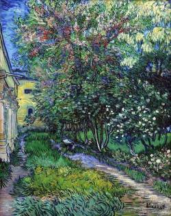 laetitiawilfert: “J'ai été si étrange quand voisine de lointaines lumières je réunissais des mots très purs pour créer de nouveaux silences” #APizarnik  Vincent van Gogh - The Garden of Saint Paul Hospital - 1889.   I love you. I love your