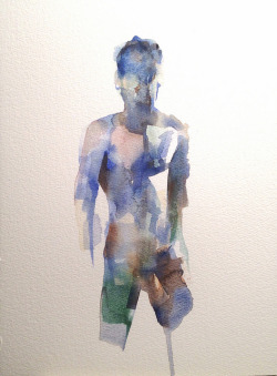 raeburn10025:  Male torso 7 Watercolor 