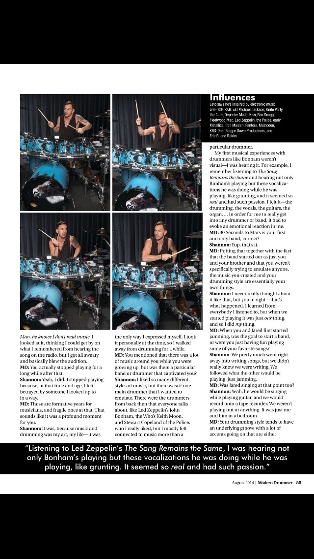 Shannon @Modern Drummer magazine - Août 2014 Tumblr_n7ou9x46cv1s1kf84o6_1280