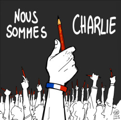ticcytx:  I think that all the artists around the world today are near to Charlie Hebdo. Raise your pencils 