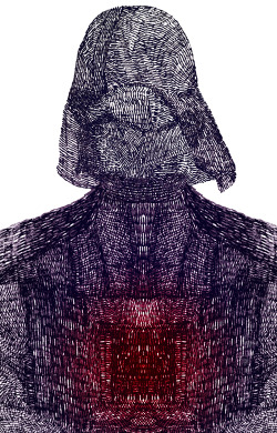 mossivisual:  Body 9. Darth Vader.Ballpoint pen on paper and digitally manipulated. 2014. Yes, ‘I’m your father’. http://facebook.com/mossitheartisthttp://instagram.com/mossivisual  merita di essere rebloggato !!!
