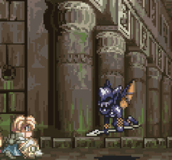 kartridges:  Tales of Phantasia - Developed by Wolf Team for the Super Famicom, 1995.  requested by rakshas    though you can&rsquo;t see her, mint is in the background throwing worthless ass hammers that don&rsquo;t do shit cause she doesn&rsquo;t learn