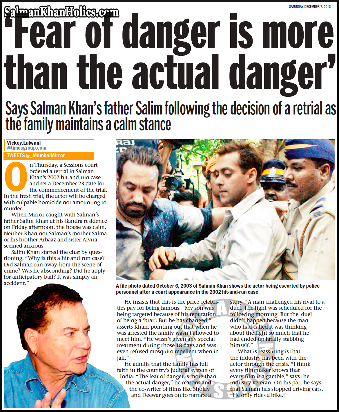 ★ ‘Fear of danger is more than the actual danger' !  Says Salman Khan’s father Salim Khan ! Tumblr_mxeyszWZbz1qctnzso1_1280