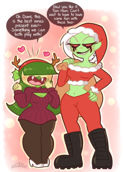 princesscallyie:   #12daysofshipmas this time with Taminator. For Xmas, Dominator decides to gift Tammy with their ex “love interests” so they can have some fun with them. You know, typical torture session… dA link Art Blog~ 