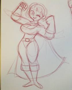 phons0:  PowerGirl doodle, I’m trying to do more shapes in my every day sketching. #PowerGirl #sketch #sketchbook #dc #doodle #fanart #phons0 