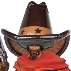 kairibloodheart: curiousliltrashstash:  ladysei:  Overwatch AU where everything’s the same except McCree wears this hat.  Howdy   In this au the hat protects him from at least one headshot and when his hat pops he says ‘Alright which one of you yella