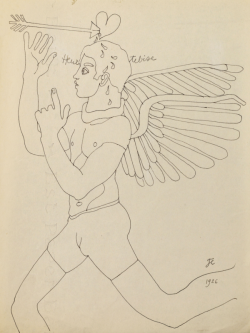 Jean Cocteau (French, 1889-1963), L’Ange Heurtebise, 1926. Black ink on Bank Est paper, 27 x 21 cm