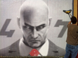 laughingsquid:  Artist Creates Portrait of Hitman’s Agent 47 Out of 9,985 UPC Barcodes