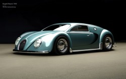 scottmcelreath:  “If the Bugatti Veyron had been designed in 1945.” - Click image to find more photos