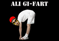 Then weird word association comes up to my mind&hellip;Gif-art&hellip;Gi-fart&hellip;Ali Gi-Fart #funnygif #gif #words #dumbstuff