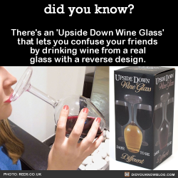 heatbug:  shitpost-senpai:  did-you-kno:  There’s an ‘Upside Down Wine Glass’ that lets you confuse your friends by drinking wine from a real glass with a reverse design.  Source  how do you clean it?  By putting more wine in it!! HAHA love you