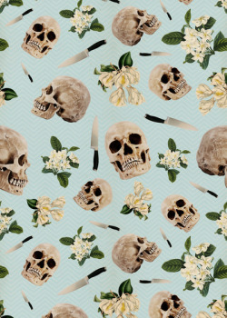 obsessedwithskulls:  This would be a great kitchen wallpaper. 