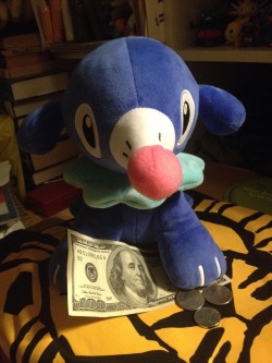 monstrous-madison:  This is the money Popplio.  He wishes and bestows good fortune upon everyone, reblog or not.  thank you popplio T uT &lt;3