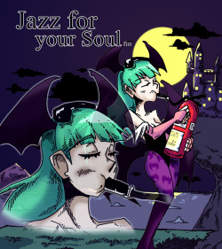 setzeri:  Morrigan playing extinguisher like a saxophone with a phone on head. Because why not.  Gibe Da pu$$i b0ss